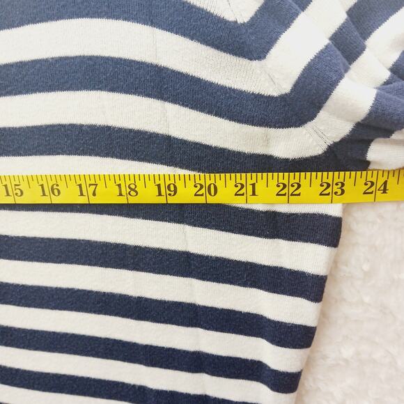 Cardigan Double Zipper XL Navy Stripe Nautical Quiet Luxury Capsule Cruise Sail - Picture 4 of 8